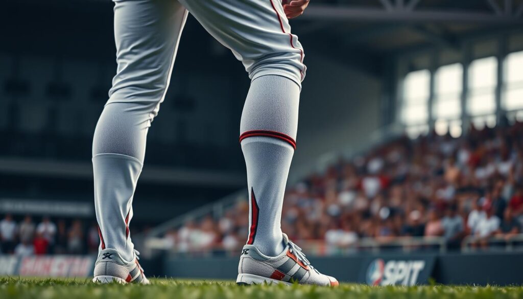 Baseball Player Wearing High Performance Socks