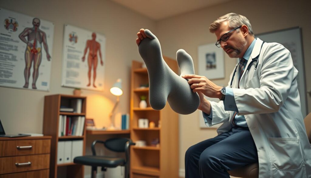 Doctor consultation for compression socks after surgery