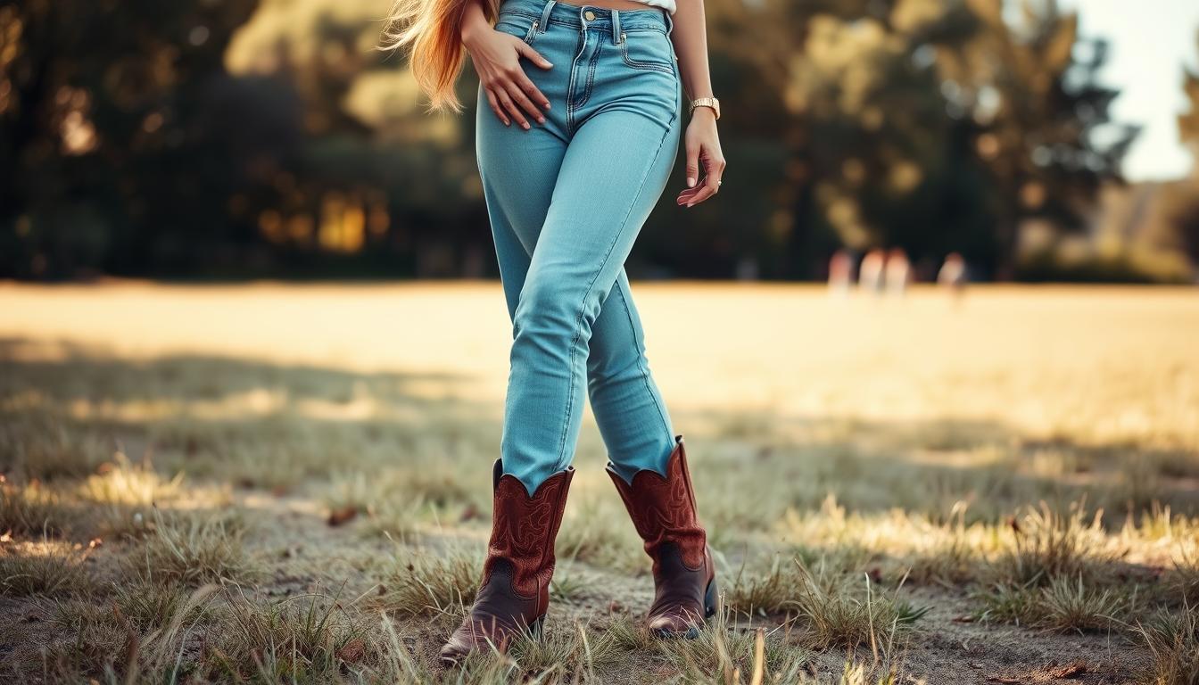 how to wear cowboy boots with jeans female